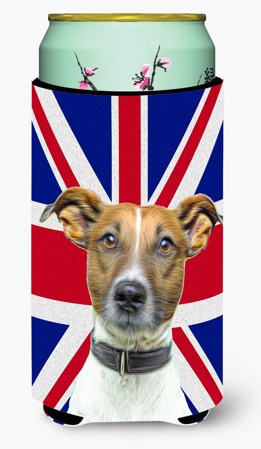 Jack Russell Terrier with English Union Jack British Flag Tall Boy Beverage Insulator Hugger KJ1162TBC by Caroline&#39;s Treasures