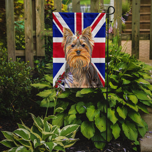 Yorkie / Yorkshire Terrier with English Union Jack British Flag Flag Garden Size KJ1163GF