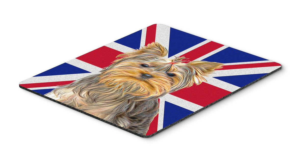 Yorkie / Yorkshire Terrier with English Union Jack British Flag Mouse Pad, Hot Pad or Trivet KJ1163MP by Caroline&#39;s Treasures