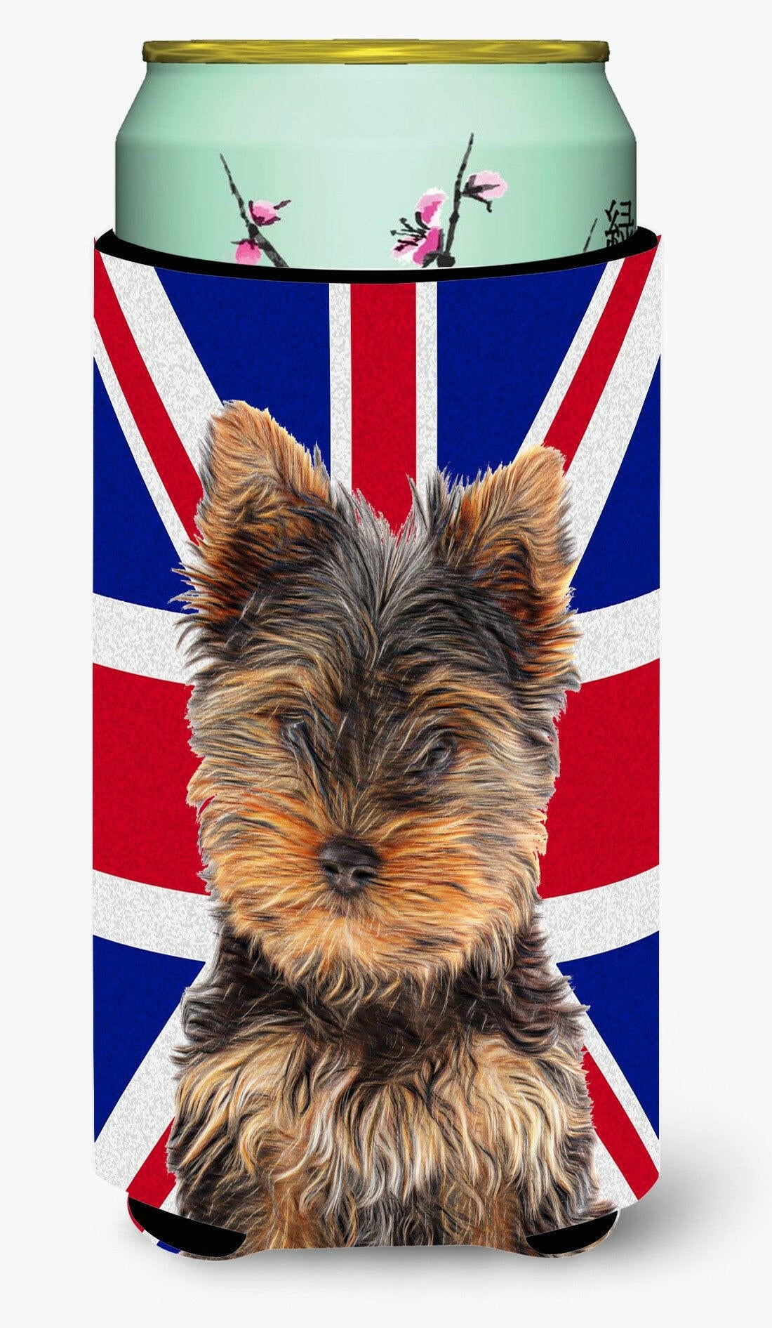 Yorkie Puppy / Yorkshire Terrier with English Union Jack British Flag Tall Boy Beverage Insulator Hugger KJ1167TBC by Caroline&#39;s Treasures