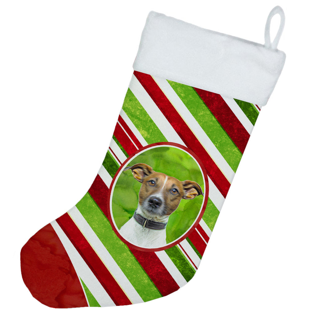 Candy Cane Holiday Christmas Jack Russell Terrier Christmas Stocking KJ1169CS  the-store.com.