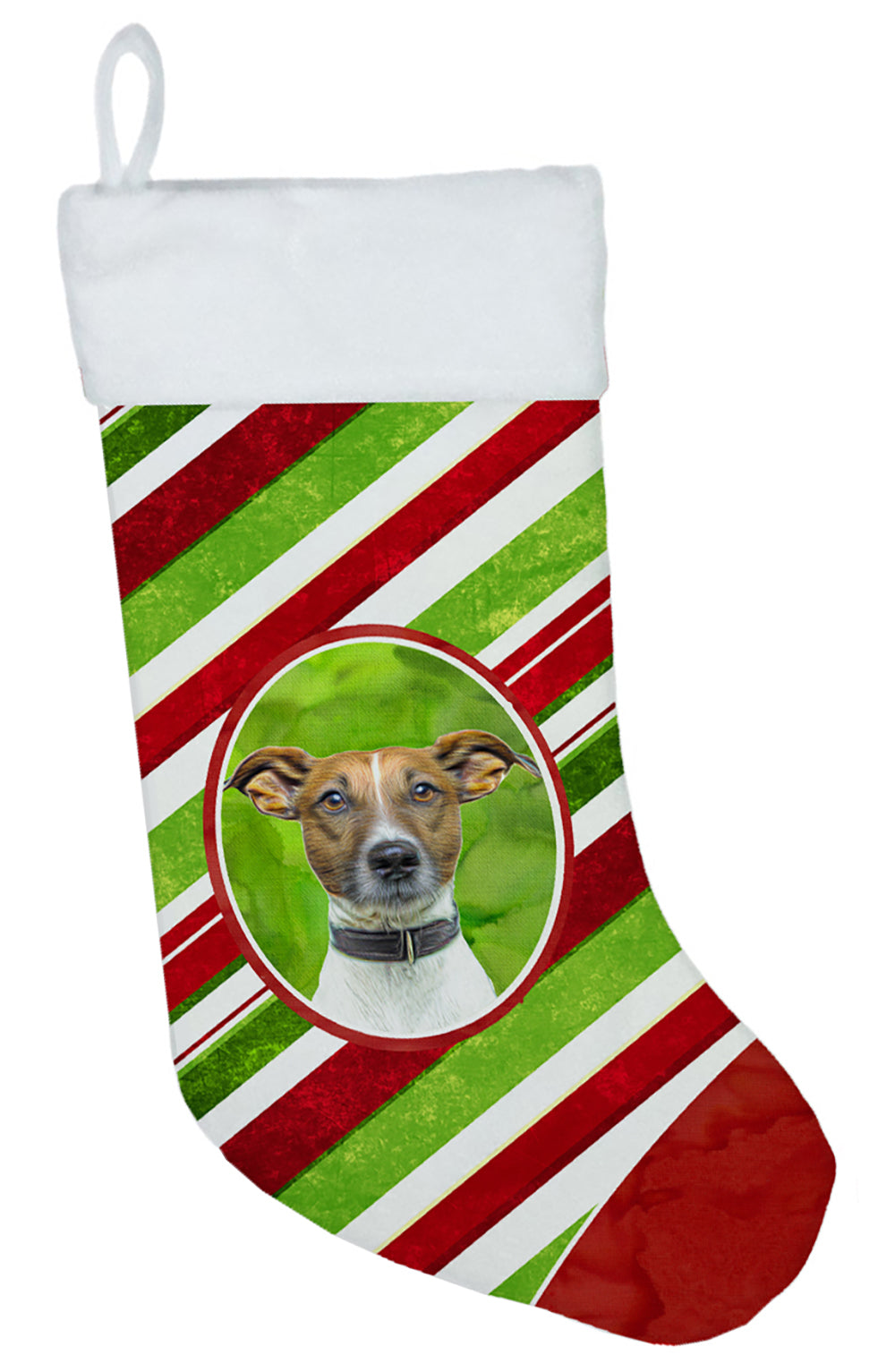 Candy Cane Holiday Christmas Jack Russell Terrier Christmas Stocking KJ1169CS  the-store.com.