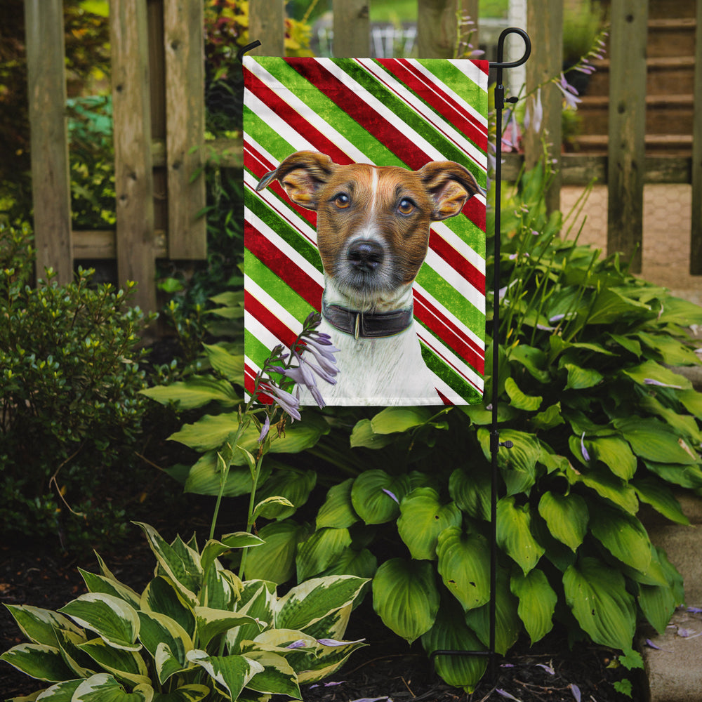 Candy Cane Holiday Christmas Jack Russell Terrier Flag Garden Size KJ1169GF.