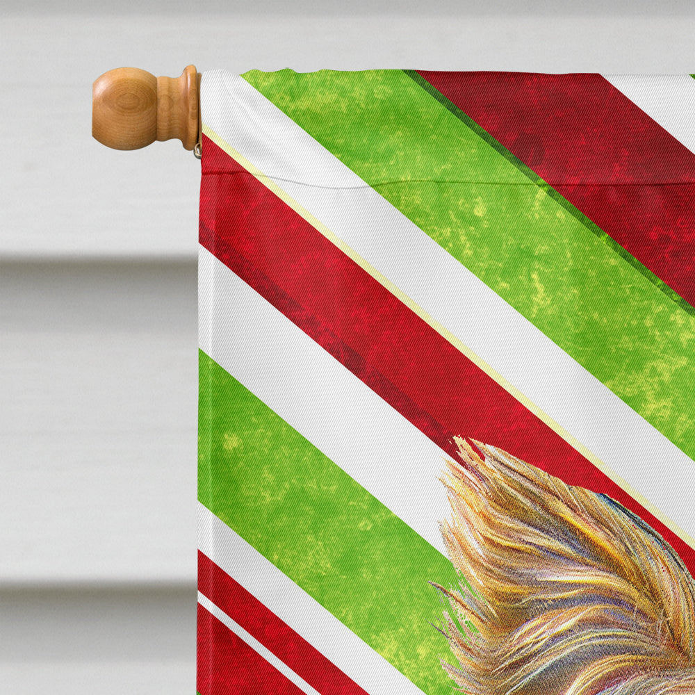 Candy Cane Holiday Christmas Yorkie / Yorkshire Terrier Flag Canvas House Size KJ1170CHF