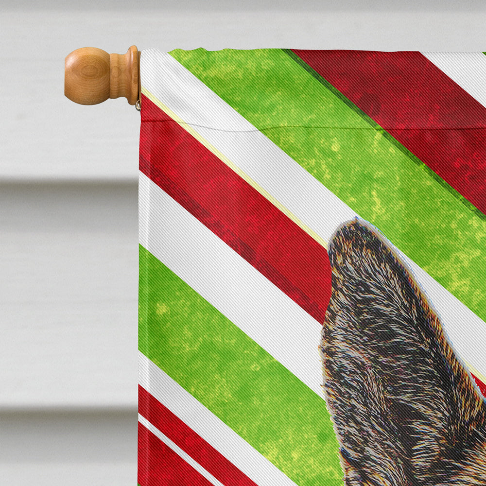 Candy Cane Holiday Christmas German Shepherd Flag Canvas House Size KJ1173CHF