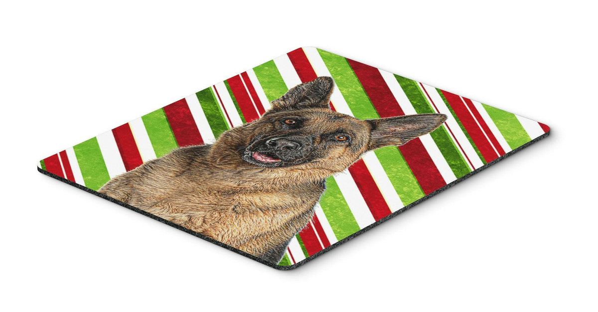 Candy Cane Holiday Christmas German Shepherd Mouse Pad, Hot Pad or Trivet KJ1173MP by Caroline&#39;s Treasures
