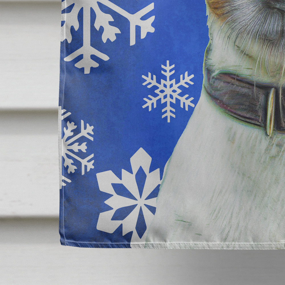 Winter Snowflakes Holiday Jack Russell Terrier Flag Canvas House Size KJ1176CHF  the-store.com.