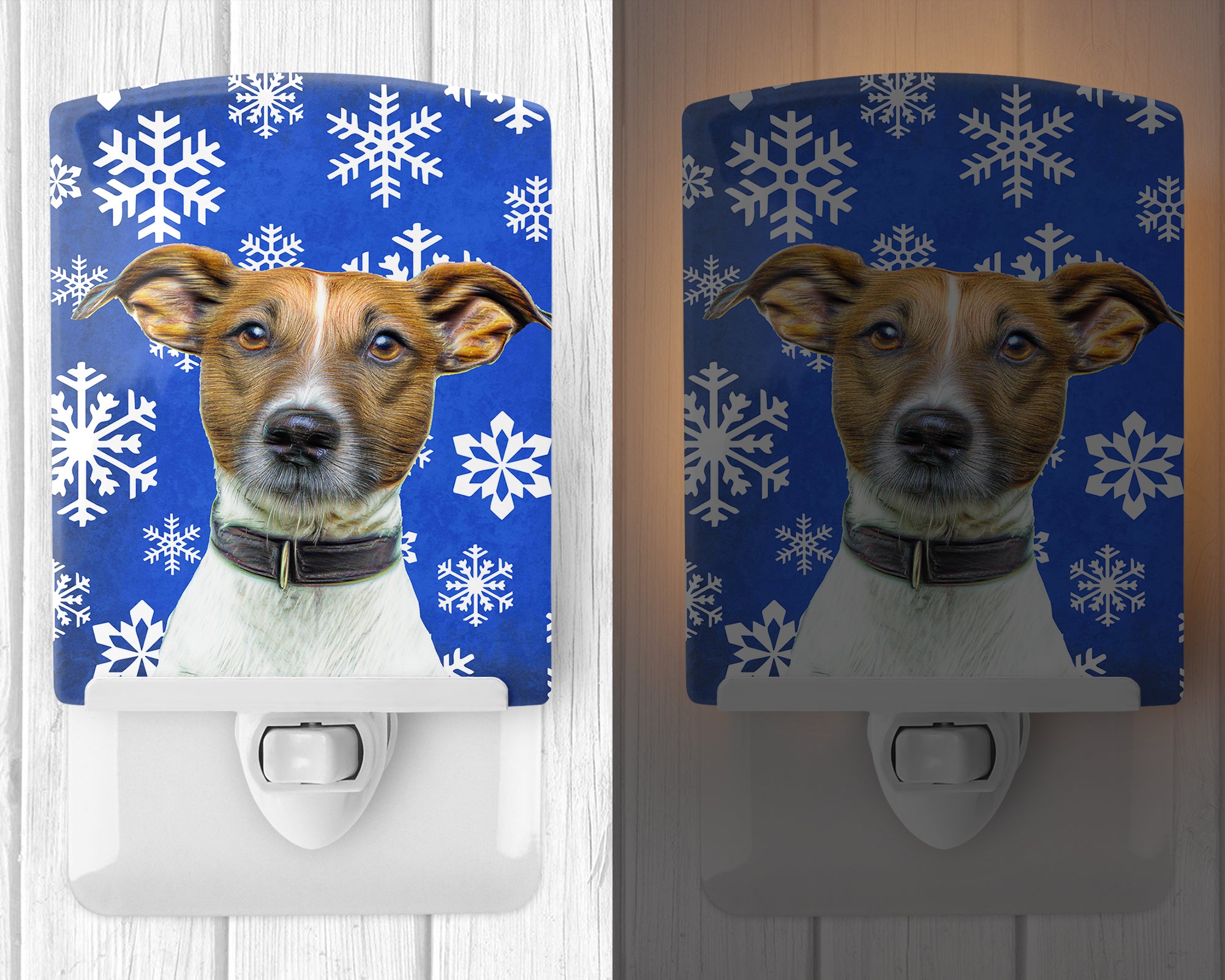 Winter Snowflakes Holiday Jack Russell Terrier Ceramic Night Light KJ1176CNL - the-store.com