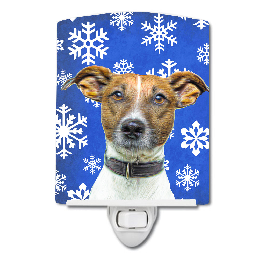 Winter Snowflakes Holiday Jack Russell Terrier Ceramic Night Light KJ1176CNL - the-store.com