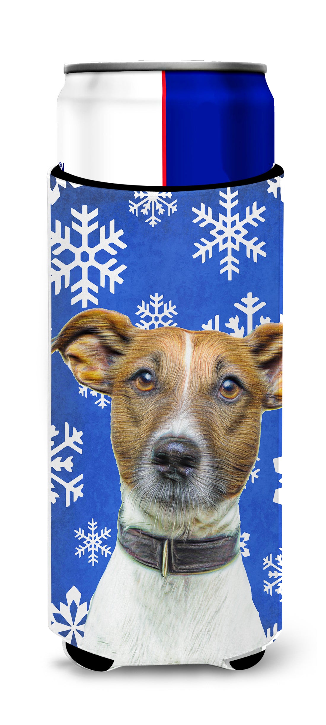 Winter Snowflakes Holiday Jack Russell Terrier Ultra Beverage Insulators for slim cans KJ1176MUK