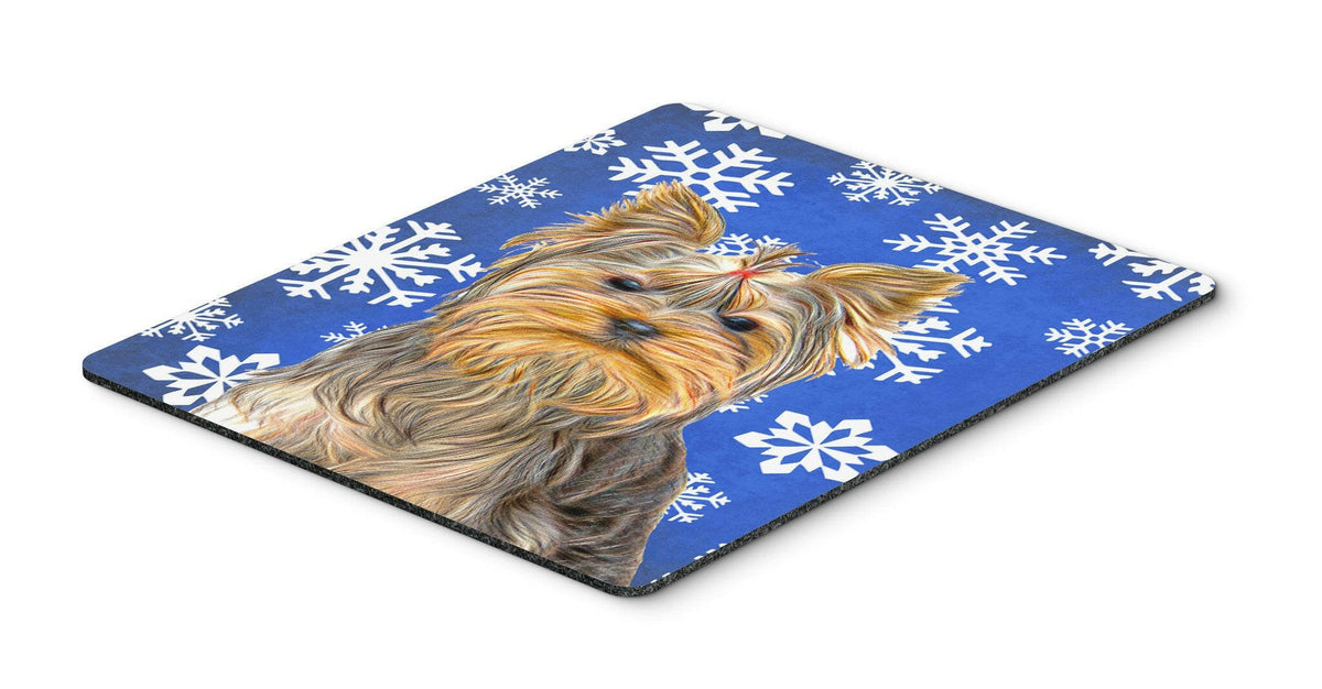 Winter Snowflakes Holiday Yorkie / Yorkshire Terrier Mouse Pad, Hot Pad or Trivet KJ1177MP by Caroline&#39;s Treasures
