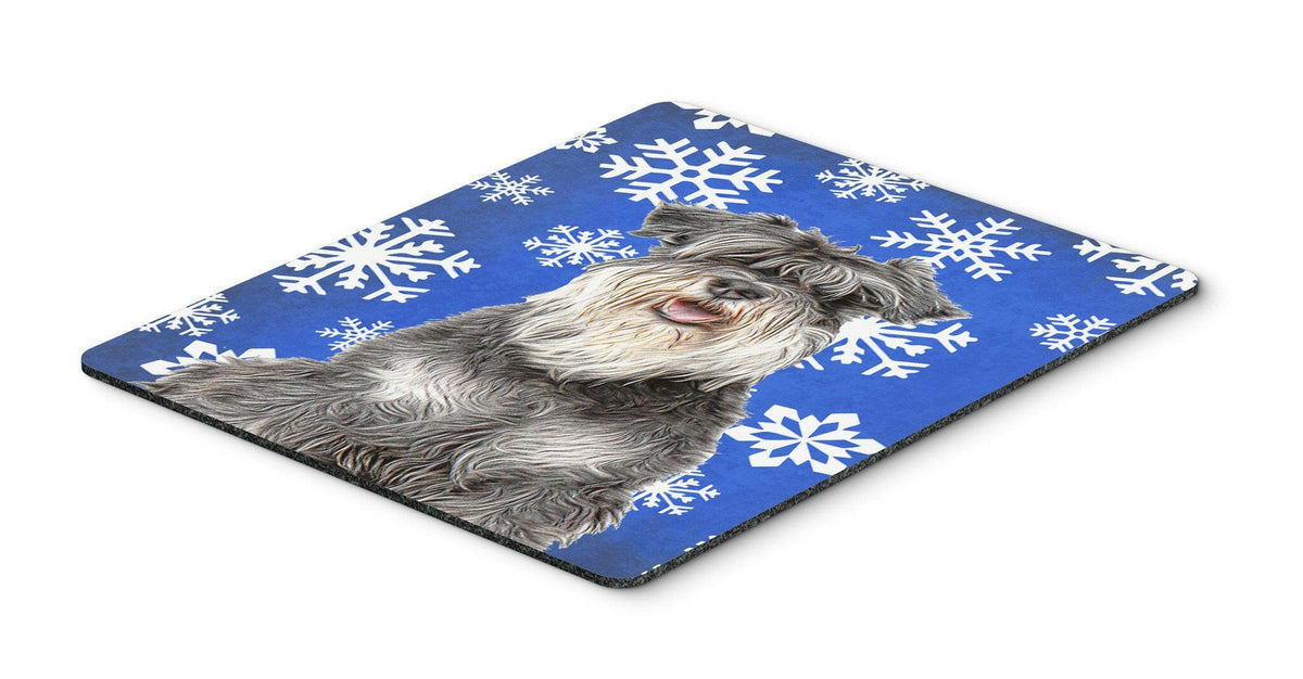 Winter Snowflakes Holiday Schnauzer Mouse Pad, Hot Pad or Trivet KJ1178MP by Caroline&#39;s Treasures