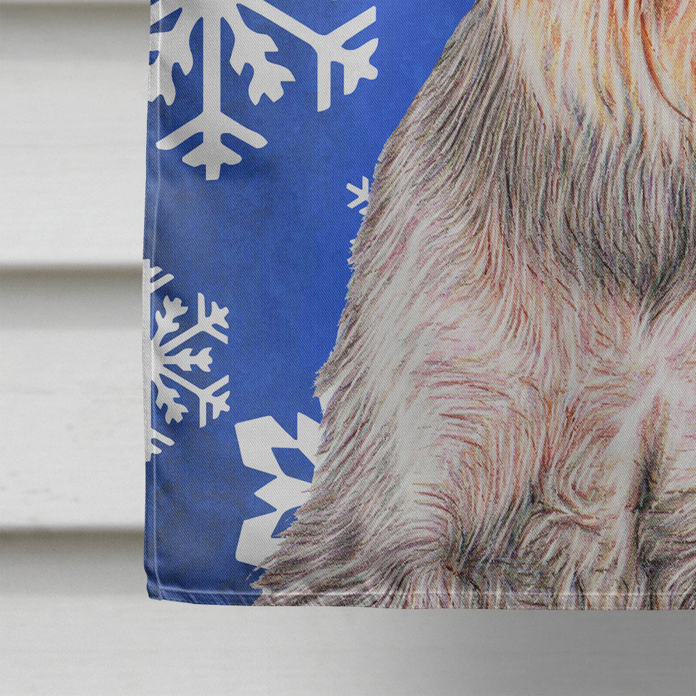 Winter Snowflakes Holiday Schnauzer Flag Canvas House Size KJ1179CHF  the-store.com.