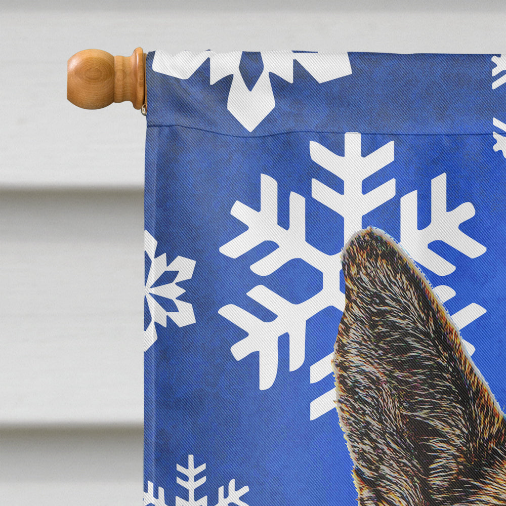 Winter Snowflakes Holiday German Shepherd Flag Canvas House Size KJ1180CHF