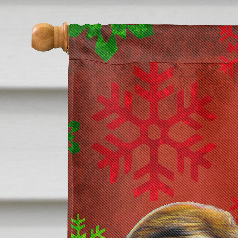 Red Snowflakes Holiday Christmas  Jack Russell Terrier Flag Canvas House Size KJ1183CHF  the-store.com.