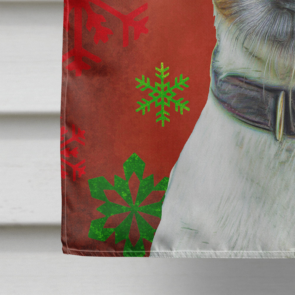 Red Snowflakes Holiday Christmas  Jack Russell Terrier Flag Canvas House Size KJ1183CHF