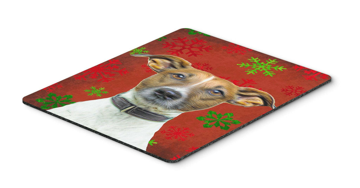 Red Snowflakes Holiday Christmas  Jack Russell Terrier Mouse Pad, Hot Pad or Trivet KJ1183MP by Caroline&#39;s Treasures