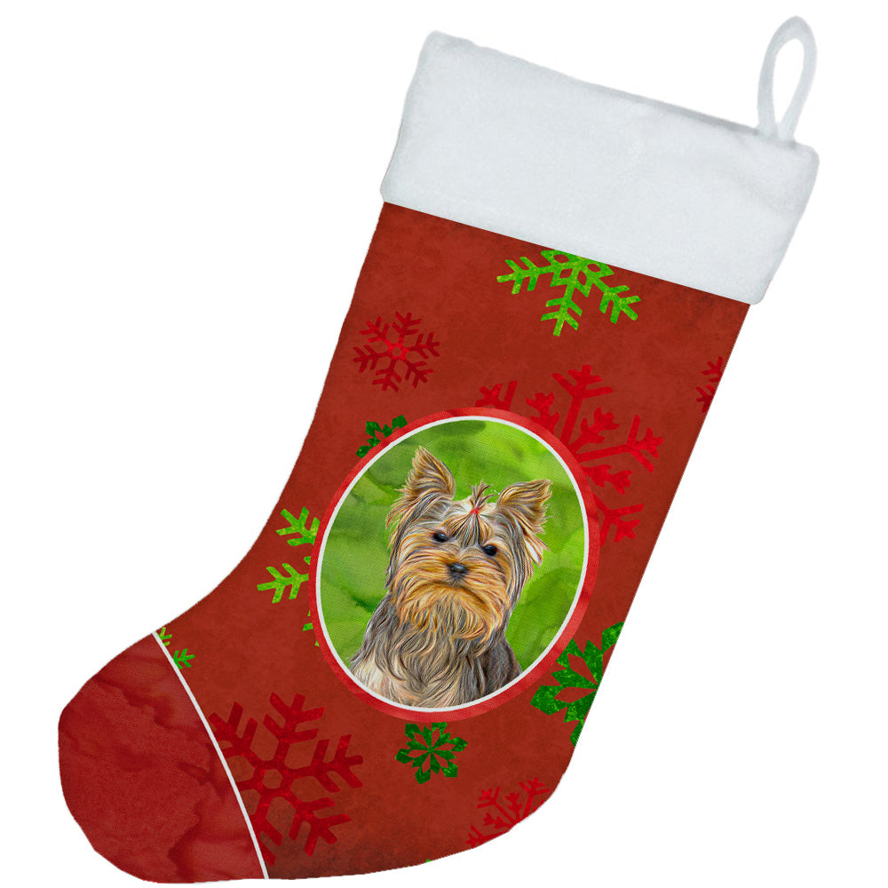 Red Snowflakes Holiday Christmas Yorkie / Yorkshire Terrier Christmas ...