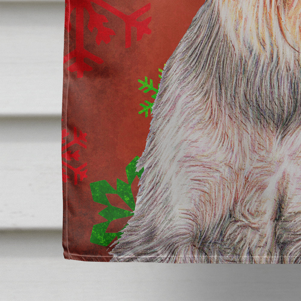 Red Snowflakes Holiday Christmas  Schnauzer Flag Canvas House Size KJ1186CHF  the-store.com.