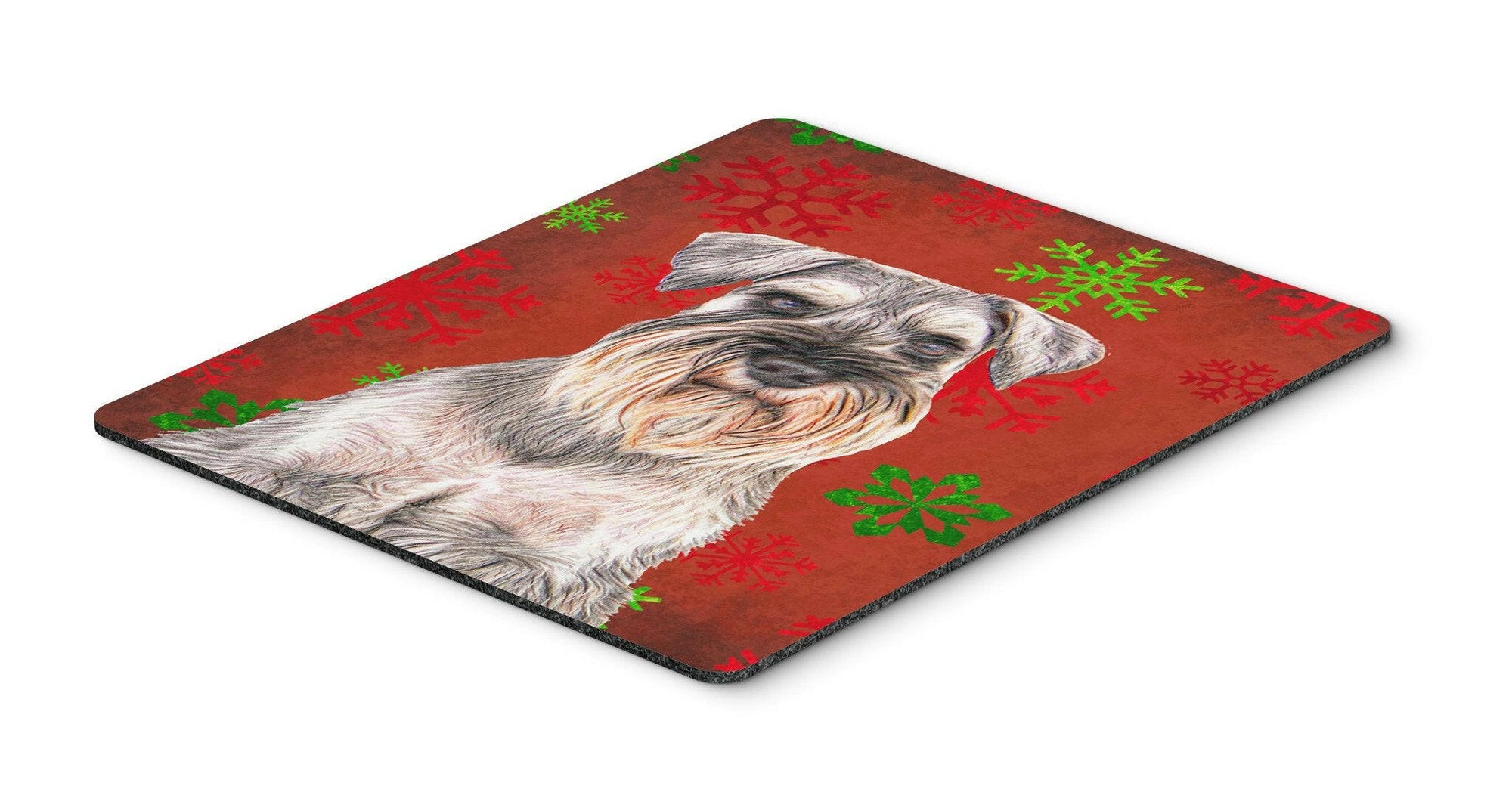 Red Snowflakes Holiday Christmas  Schnauzer Mouse Pad, Hot Pad or Trivet KJ1186MP by Caroline's Treasures