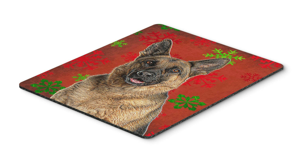 Red Snowflakes Holiday Christmas  German Shepherd Mouse Pad, Hot Pad or Trivet KJ1187MP by Caroline&#39;s Treasures