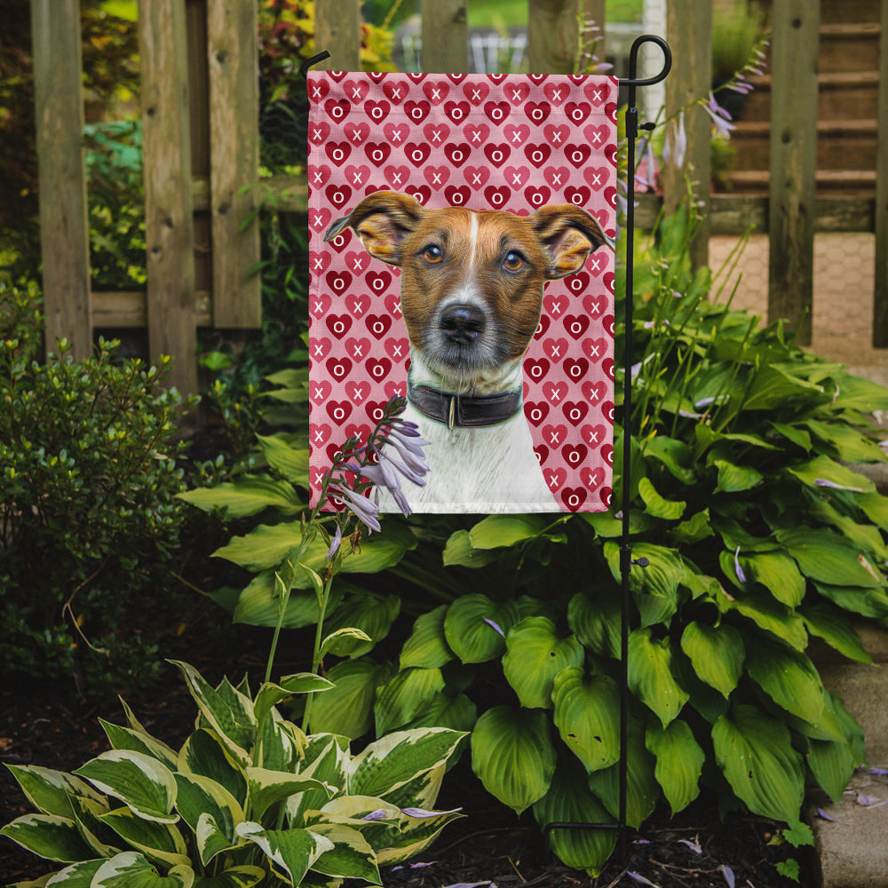 Hearts Love and Valentine's Day Jack Russell Terrier Flag Garden Size KJ1190GF.