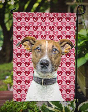 Hearts Love and Valentine's Day Jack Russell Terrier Flag Garden Size KJ1190GF