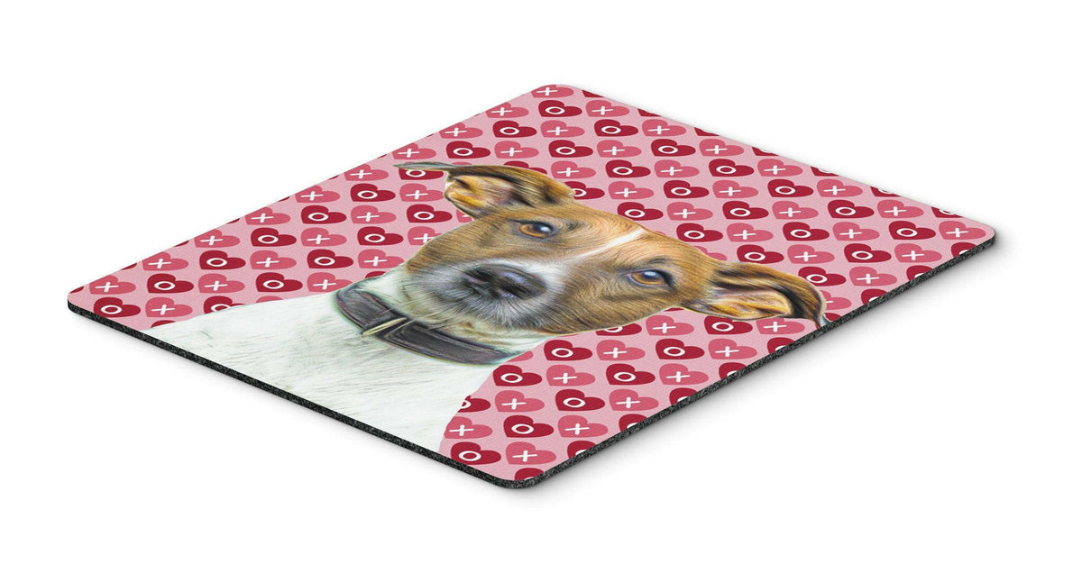 Hearts Love and Valentine&#39;s Day Jack Russell Terrier Mouse Pad, Hot Pad or Trivet KJ1190MP by Caroline&#39;s Treasures