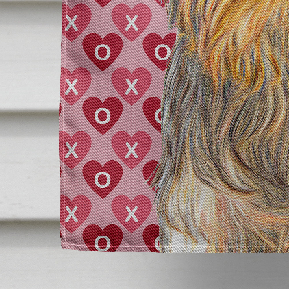 Hearts Love and Valentine's Day Yorkie / Yorkshire Terrier Flag Canvas House Size KJ1191CHF