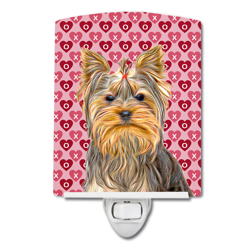 Hearts Love and Valentine&#39;s Day Yorkie / Yorkshire Terrier Ceramic Night Light KJ1191CNL - the-store.com