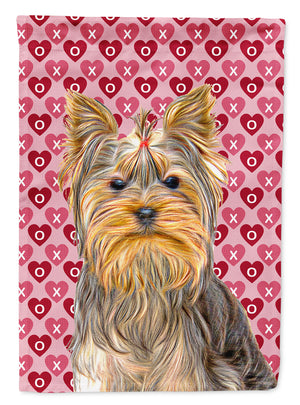 Hearts Love and Valentine's Day Yorkie / Yorkshire Terrier Flag Garden Size KJ1191GF