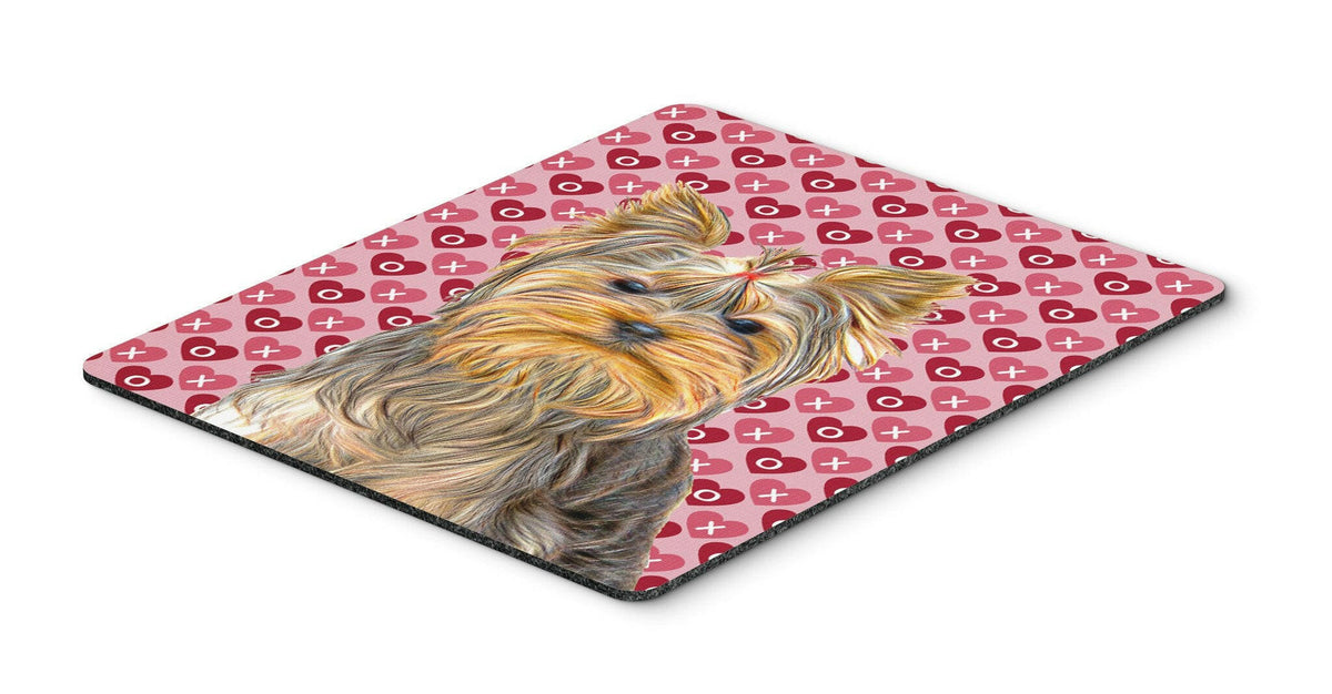 Hearts Love and Valentine&#39;s Day Yorkie / Yorkshire Terrier Mouse Pad, Hot Pad or Trivet KJ1191MP by Caroline&#39;s Treasures