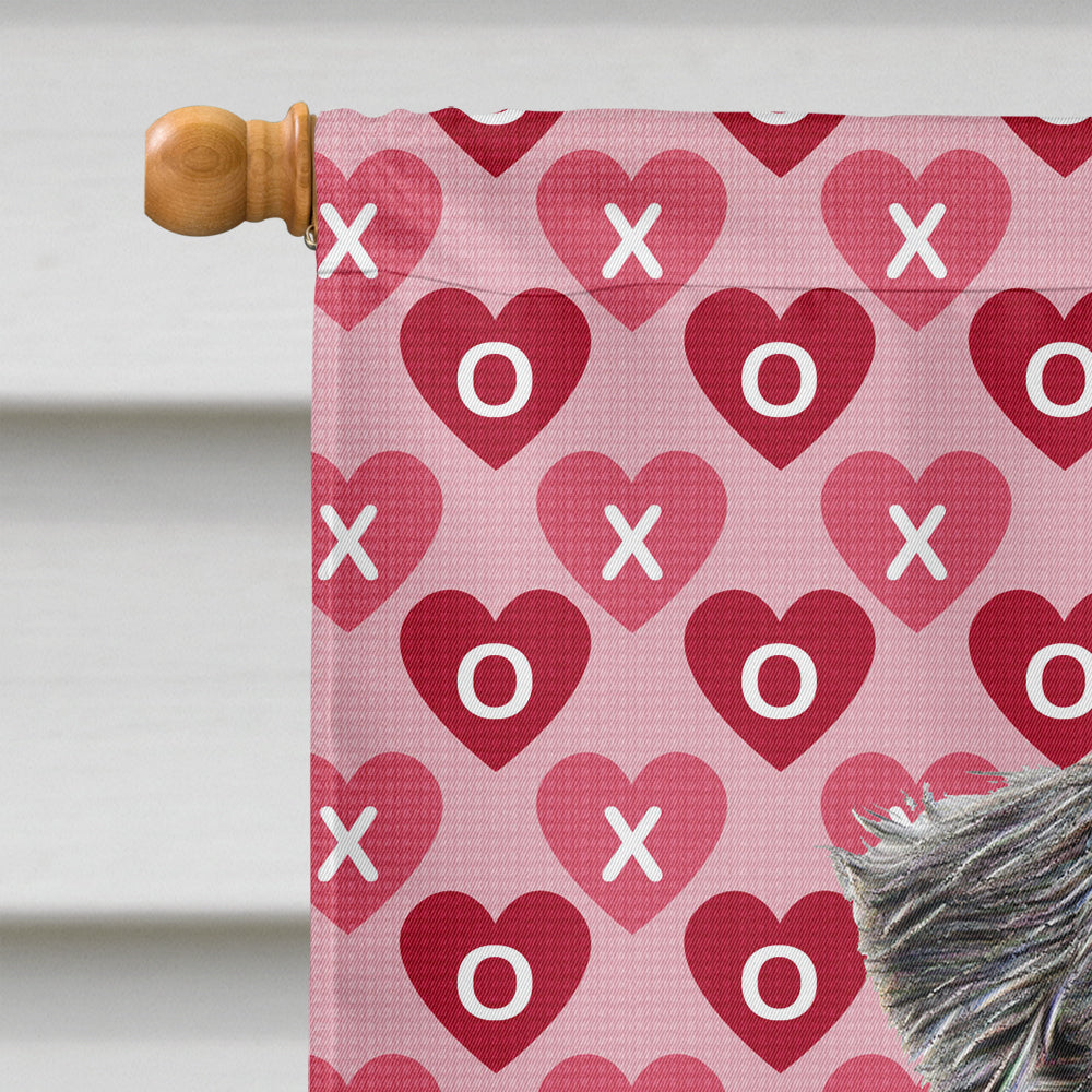 Hearts Love and Valentine's Day Schnauzer Flag Canvas House Size KJ1192CHF  the-store.com.