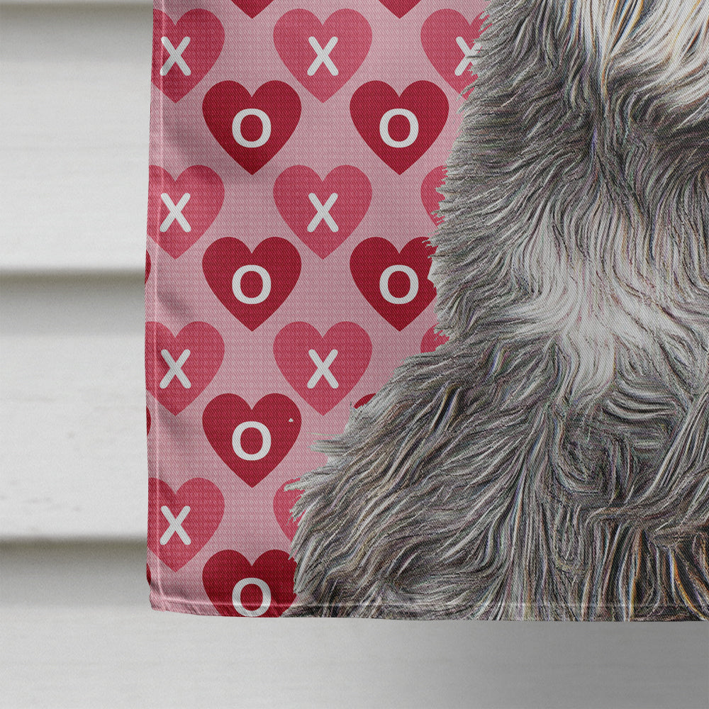 Hearts Love and Valentine's Day Schnauzer Flag Canvas House Size KJ1192CHF  the-store.com.