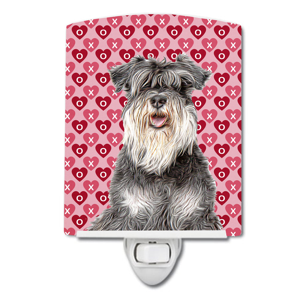 Hearts Love and Valentine&#39;s Day Schnauzer Ceramic Night Light KJ1192CNL - the-store.com