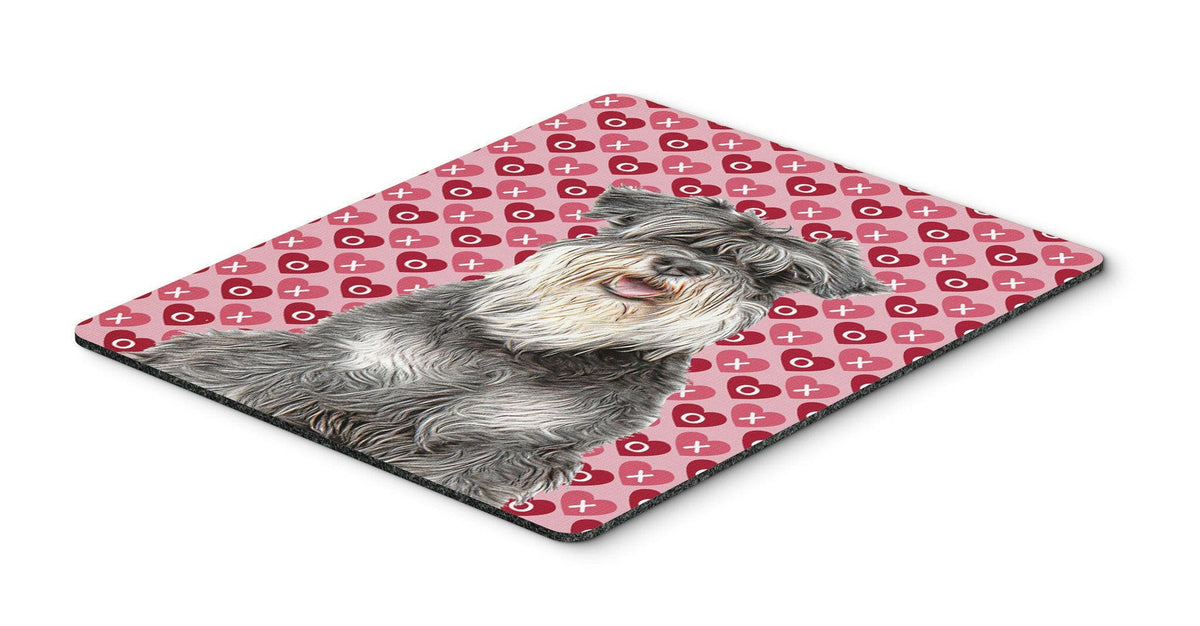 Hearts Love and Valentine&#39;s Day Schnauzer Mouse Pad, Hot Pad or Trivet KJ1192MP by Caroline&#39;s Treasures