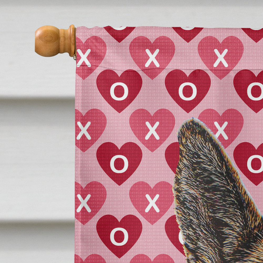 Hearts Love and Valentine's Day German Shepherd Flag Canvas House Size KJ1194CHF  the-store.com.