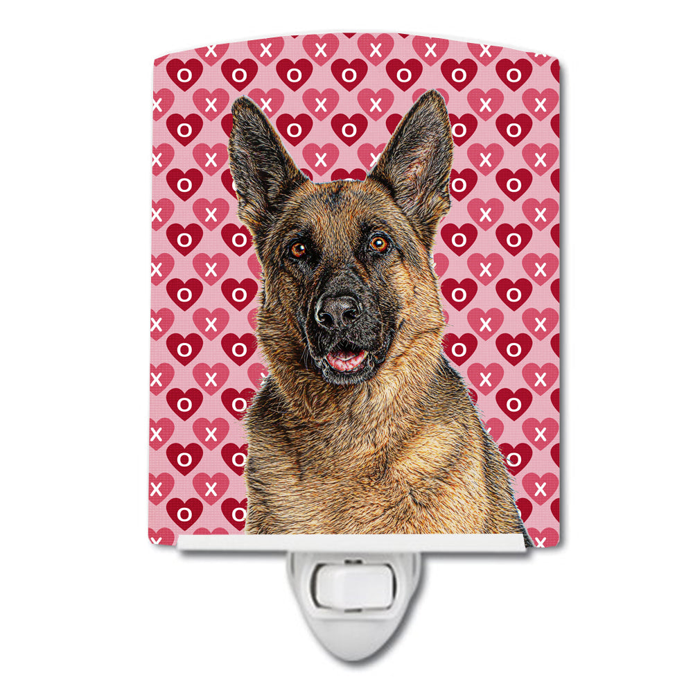 Hearts Love and Valentine&#39;s Day German Shepherd Ceramic Night Light KJ1194CNL - the-store.com