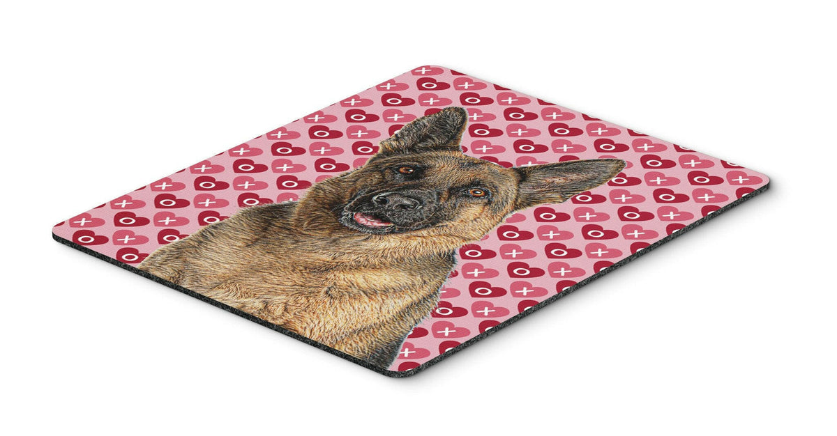 Hearts Love and Valentine&#39;s Day German Shepherd Mouse Pad, Hot Pad or Trivet KJ1194MP by Caroline&#39;s Treasures