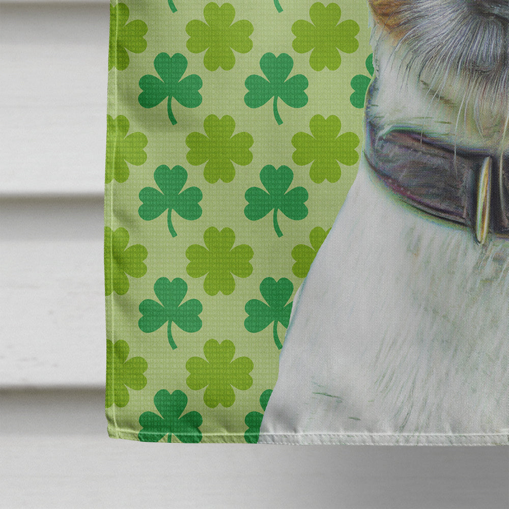St. Patrick's Day Shamrock Jack Russell Terrier Flag Canvas House Size KJ1197CHF  the-store.com.