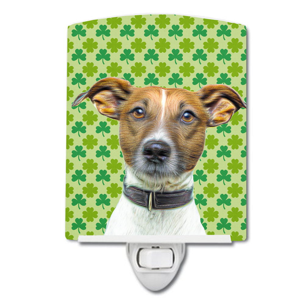 St. Patrick&#39;s Day Shamrock Jack Russell Terrier Ceramic Night Light KJ1197CNL - the-store.com