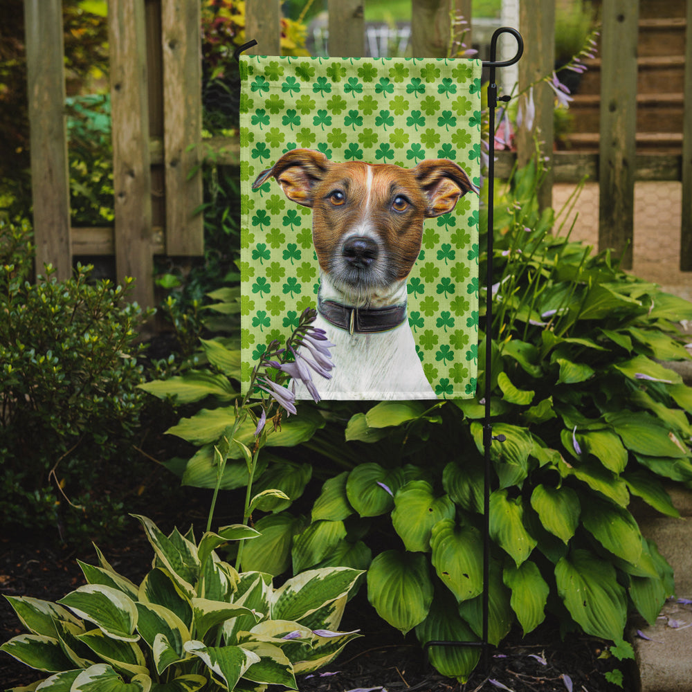 St. Patrick's Day Shamrock Jack Russell Terrier Flag Garden Size KJ1197GF.