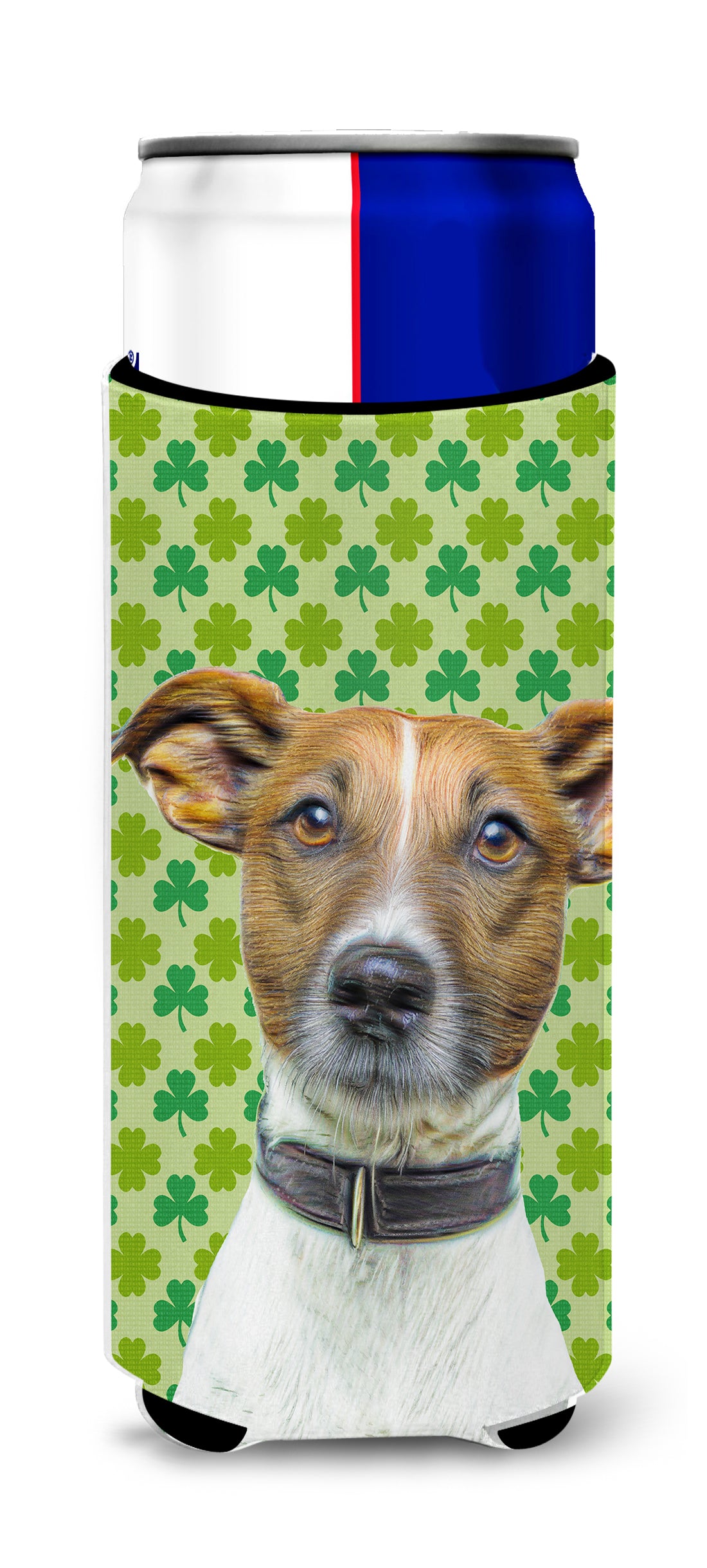St. Patrick's Day Shamrock Jack Russell Terrier Ultra Beverage Insulators for slim cans KJ1197MUK