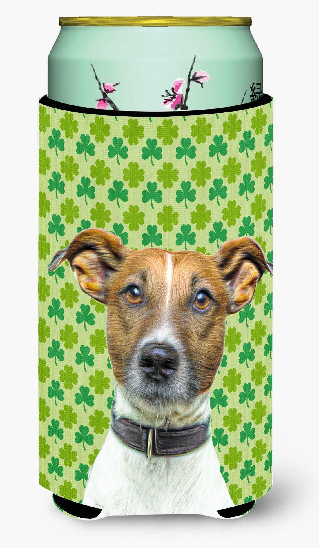St. Patrick&#39;s Day Shamrock Jack Russell Terrier Tall Boy Beverage Insulator Hugger KJ1197TBC by Caroline&#39;s Treasures