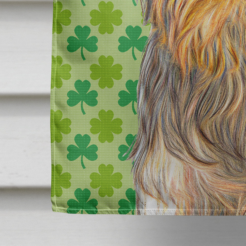 St. Patrick's Day Shamrock Yorkie / Yorkshire Terrier Flag Canvas House Size KJ1198CHF