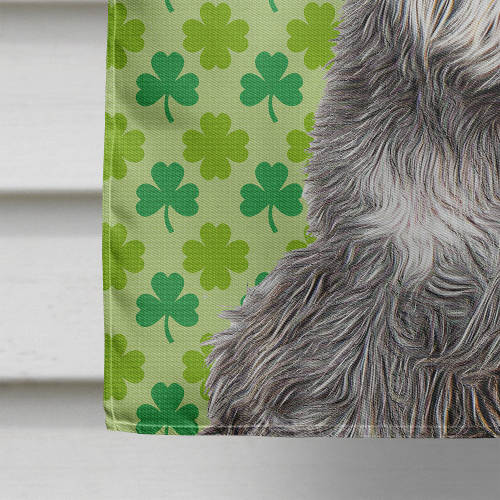 St. Patrick's Day Shamrock Schnauzer Flag Canvas House Size KJ1199CHF