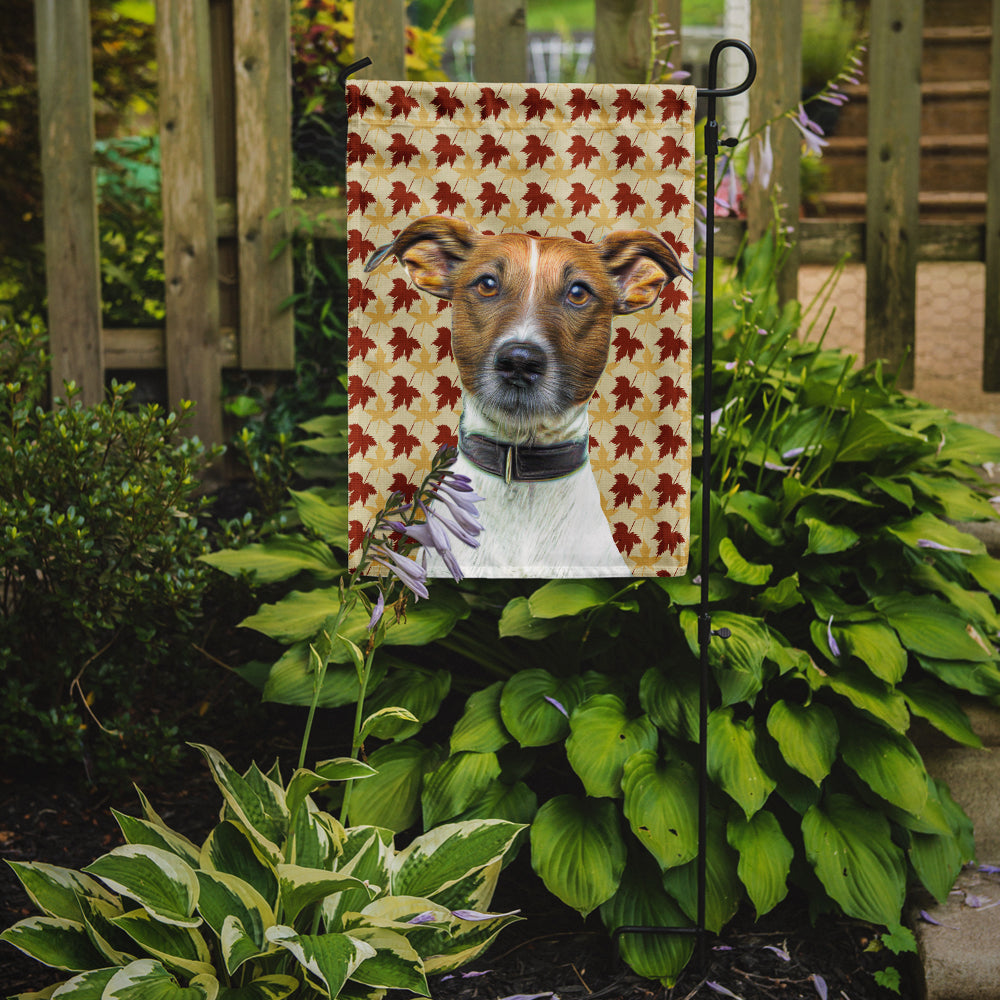 Fall Leaves Jack Russell Terrier Flag Garden Size KJ1204GF.