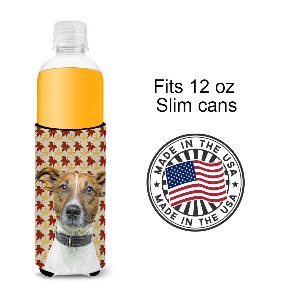 Fall Leaves Jack Russell Terrier Ultra Beverage Insulators for slim cans KJ1204MUK.