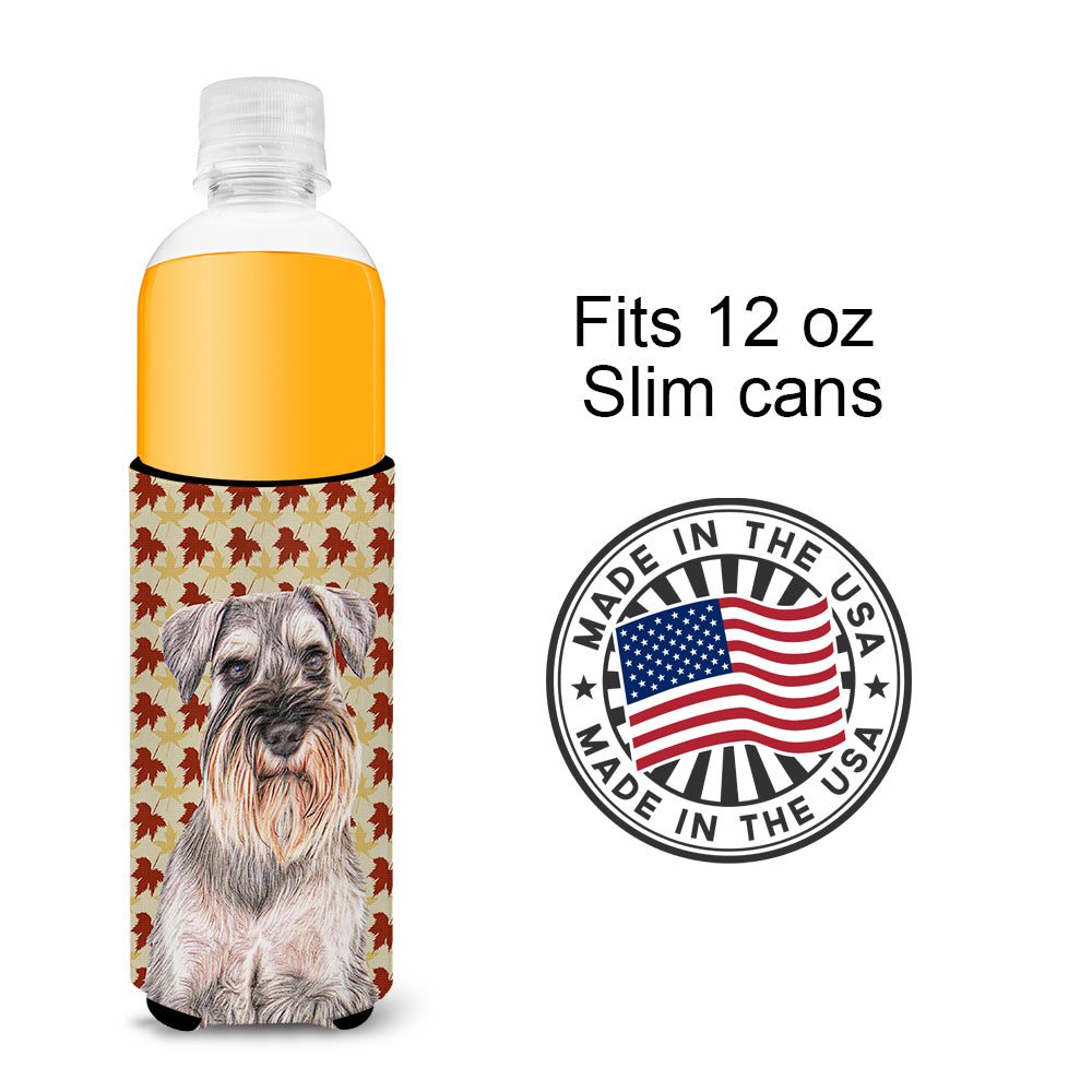 Fall Leaves Schnauzer Ultra Beverage Insulators for slim cans KJ1207MUK.