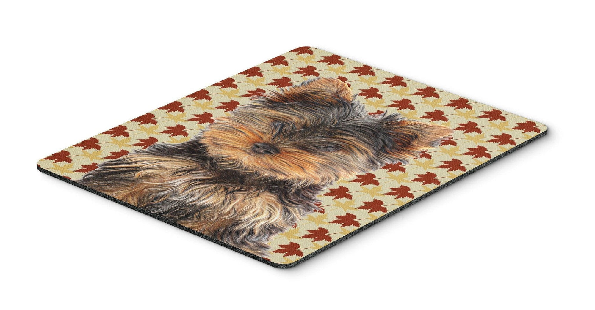 Fall Leaves Yorkie Puppy / Yorkshire Terrier Mouse Pad, Hot Pad or Trivet KJ1209MP by Caroline's Treasures